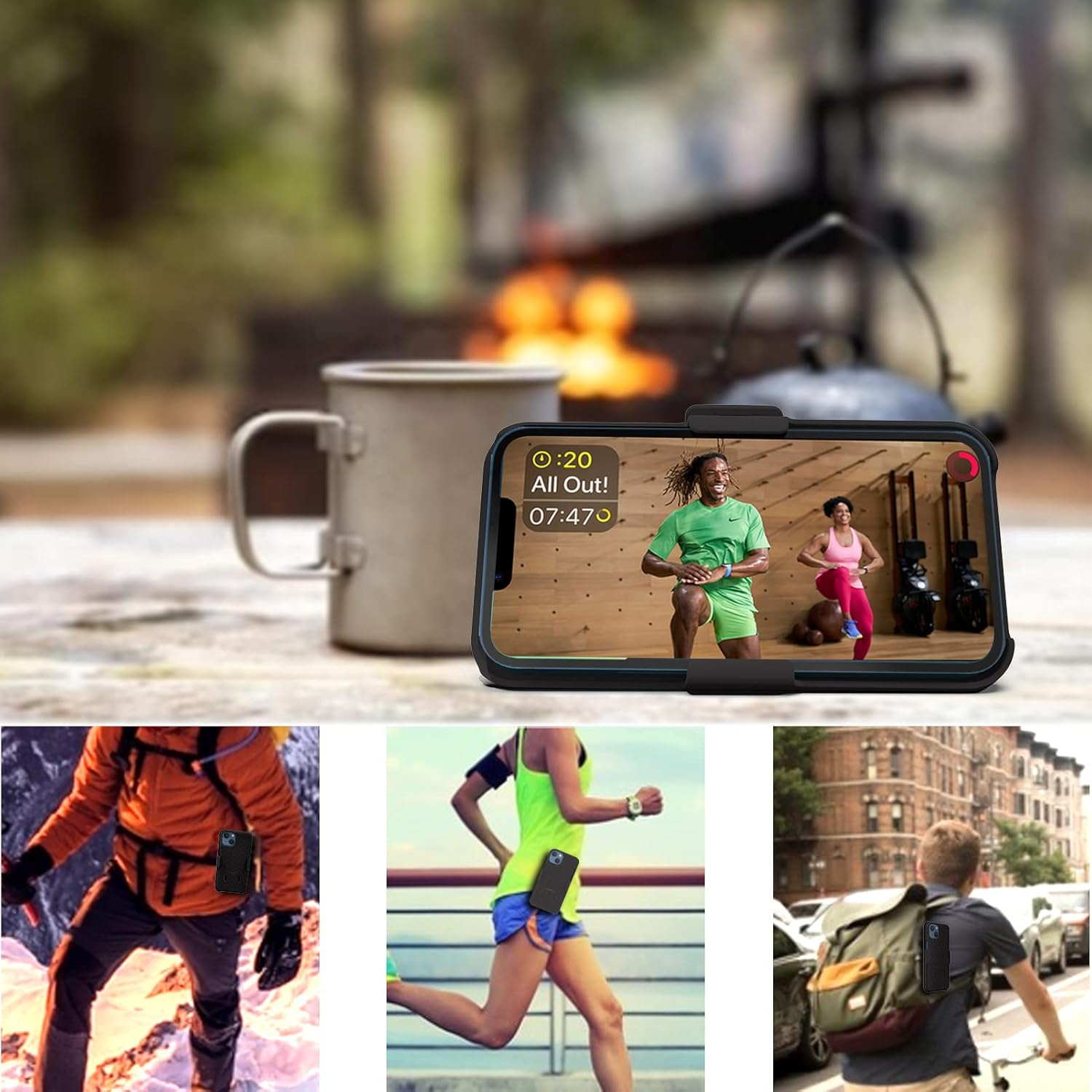 Ailiber Compatible for iPhone 14 Case, iPhone 13 Phone Case Holster with Screen Protector, Swivel Belt Clip, Kickstand Holder, Slim Shockproof Shell Slide Phone Cover for iPhone 14 6.1 inch -Black - Image 8