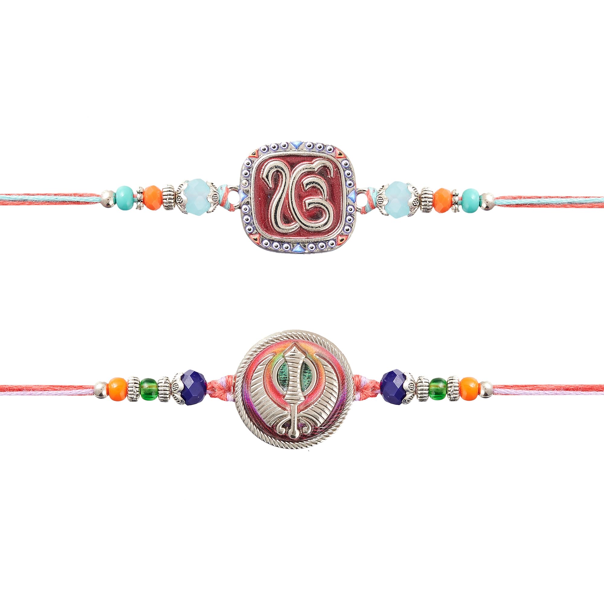 Set of 2 Rakhi For Brother With Card Ek Onkar Design For Raksha Bandhan Designer Rakhi Thread