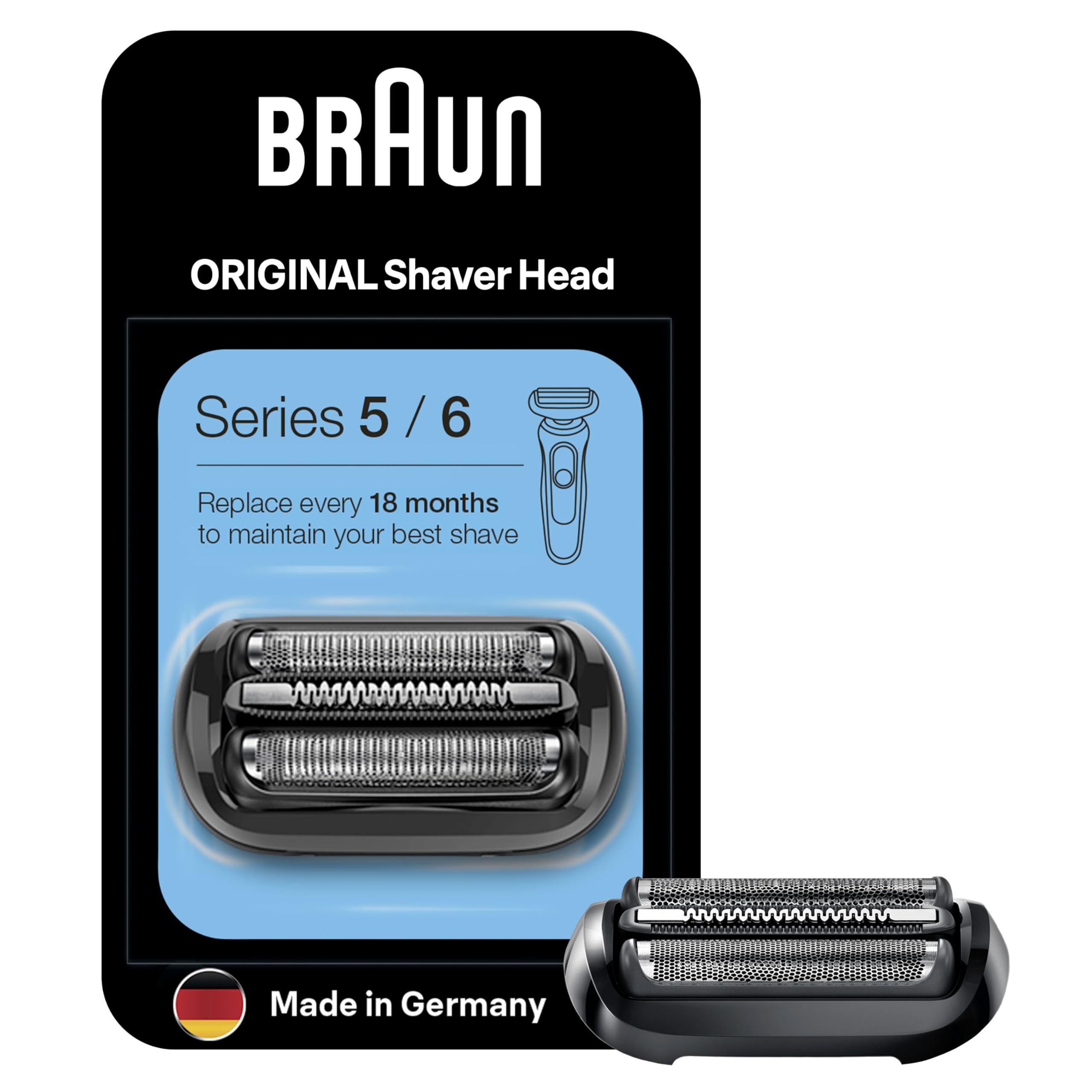 Braun Serie 5 53B, Testina Braun Serie 5 ORIGINALE Per Rasoio Elettrico Barba, Recupera il 100% Delle Prestazioni Del Tuo Regolabarba Uomo, Compatibile con i Rasoi Series 5 e 6