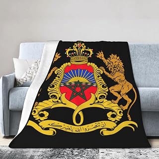 Coat of Arms of Morocco Moroccans Blanket Throw Blanket for Couch Sofa Plush Fleece Bed Blankets Lightweight Comfy Flannel Ultra-Soft Warm Blankets for Home Camping Travel Gift 40"X30"