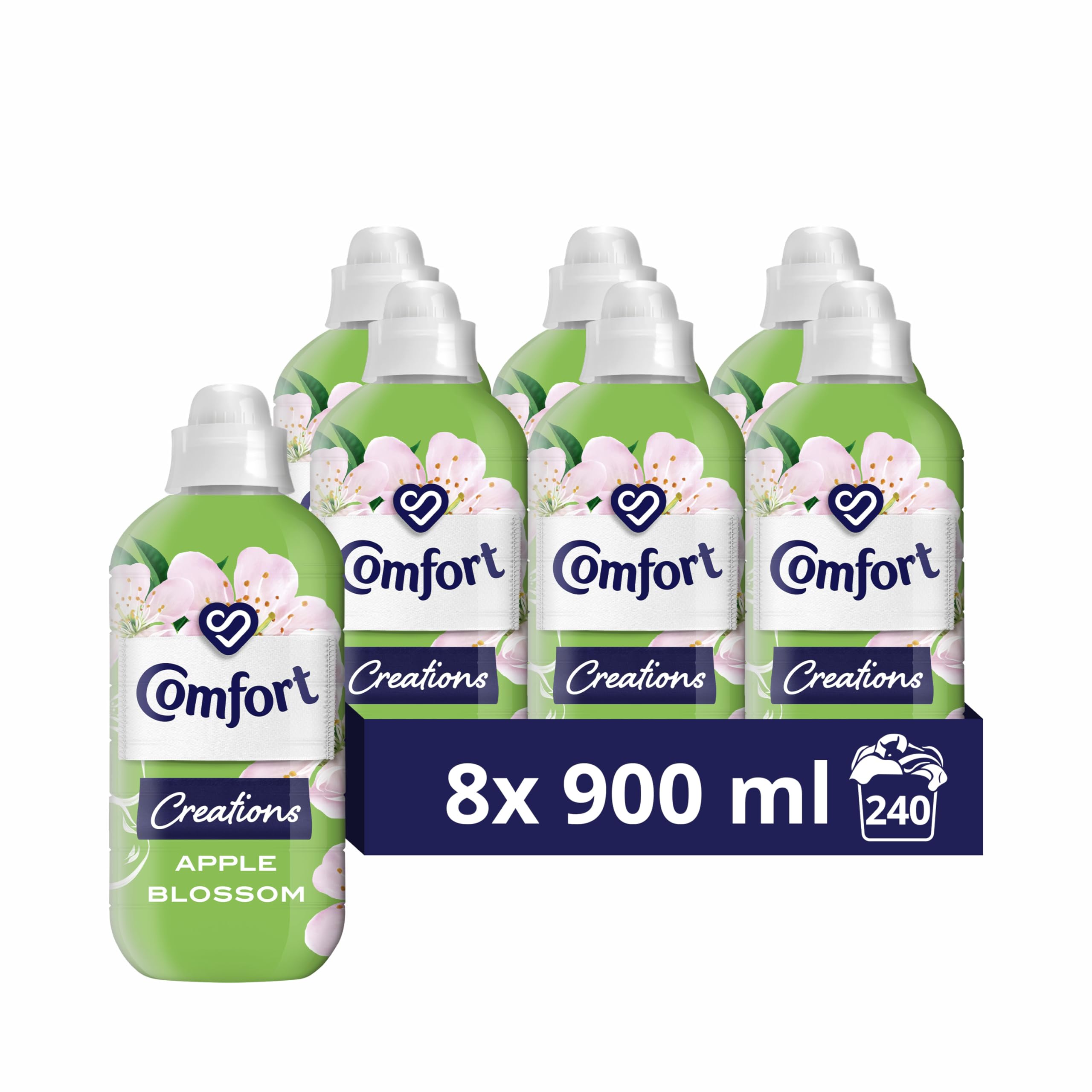 ComfortCreations Apple Blossom Fabric Conditioner with Stay Fresh technology for 100 days of freshness + fragrance* 8x 900 ml (240 washes)
