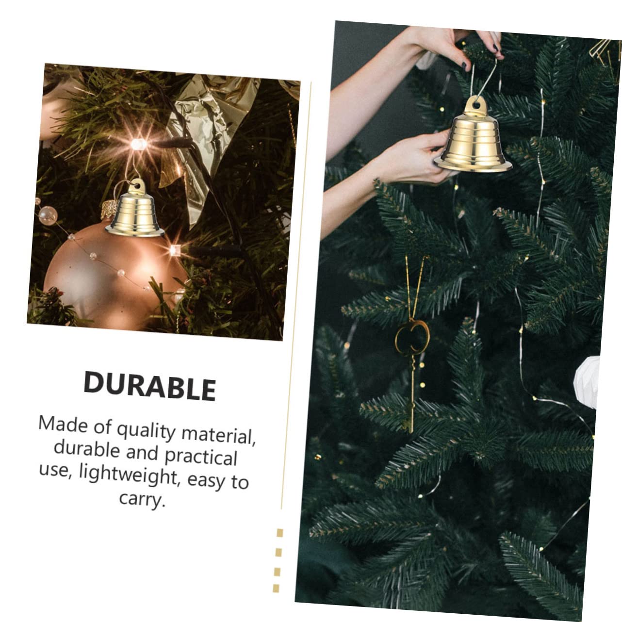 Alipis 5 Pz Campane d'ottone di Natale campane per artigianato campanelli d'epoca ciondolo a campana creativo mini campanelli decorazione campana in ottone Decorazioni per feste Golden