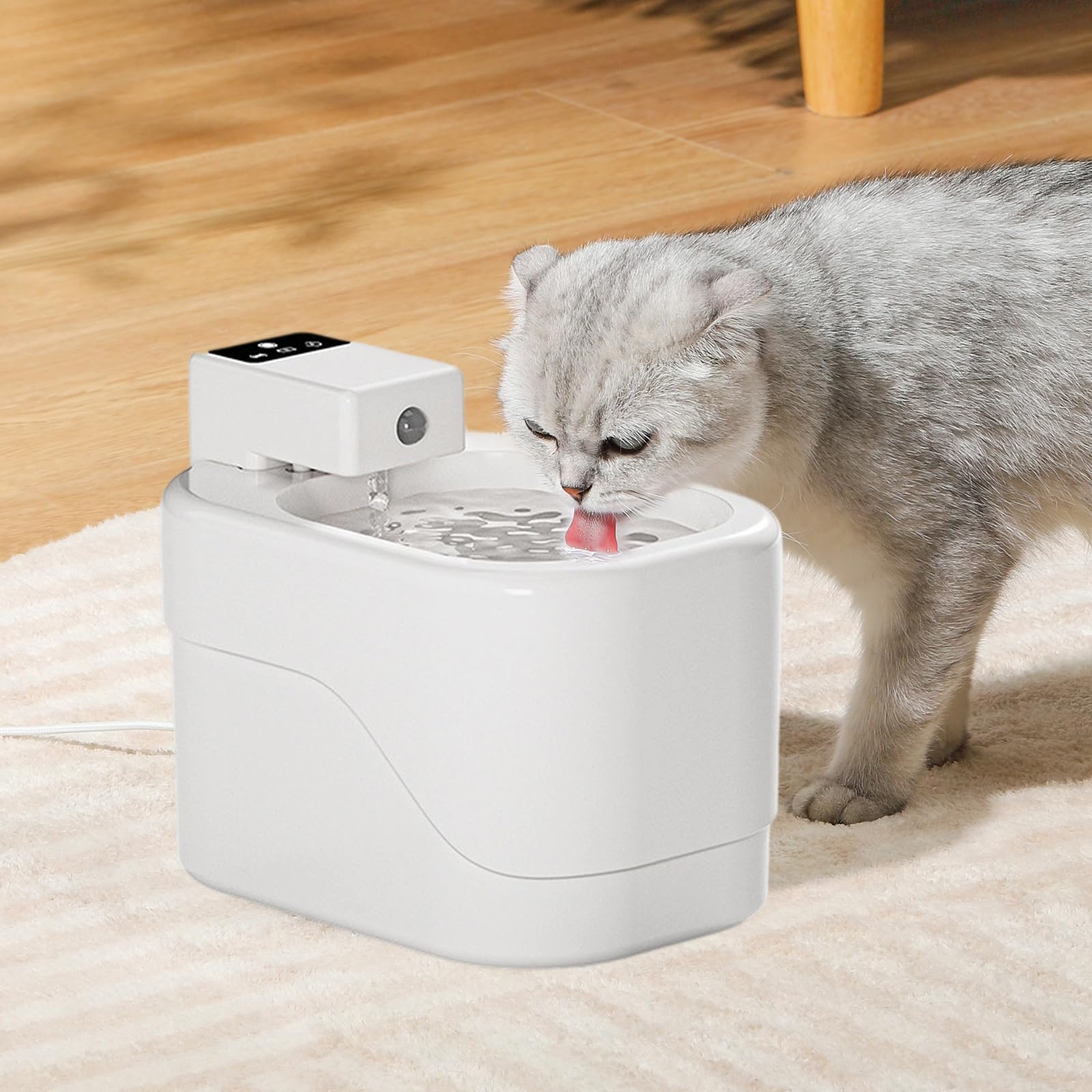Fuentes de agua para gatos, dispensador de agua para perros, gran capacidad, súper silencioso, automático, bajo bebedero silencioso