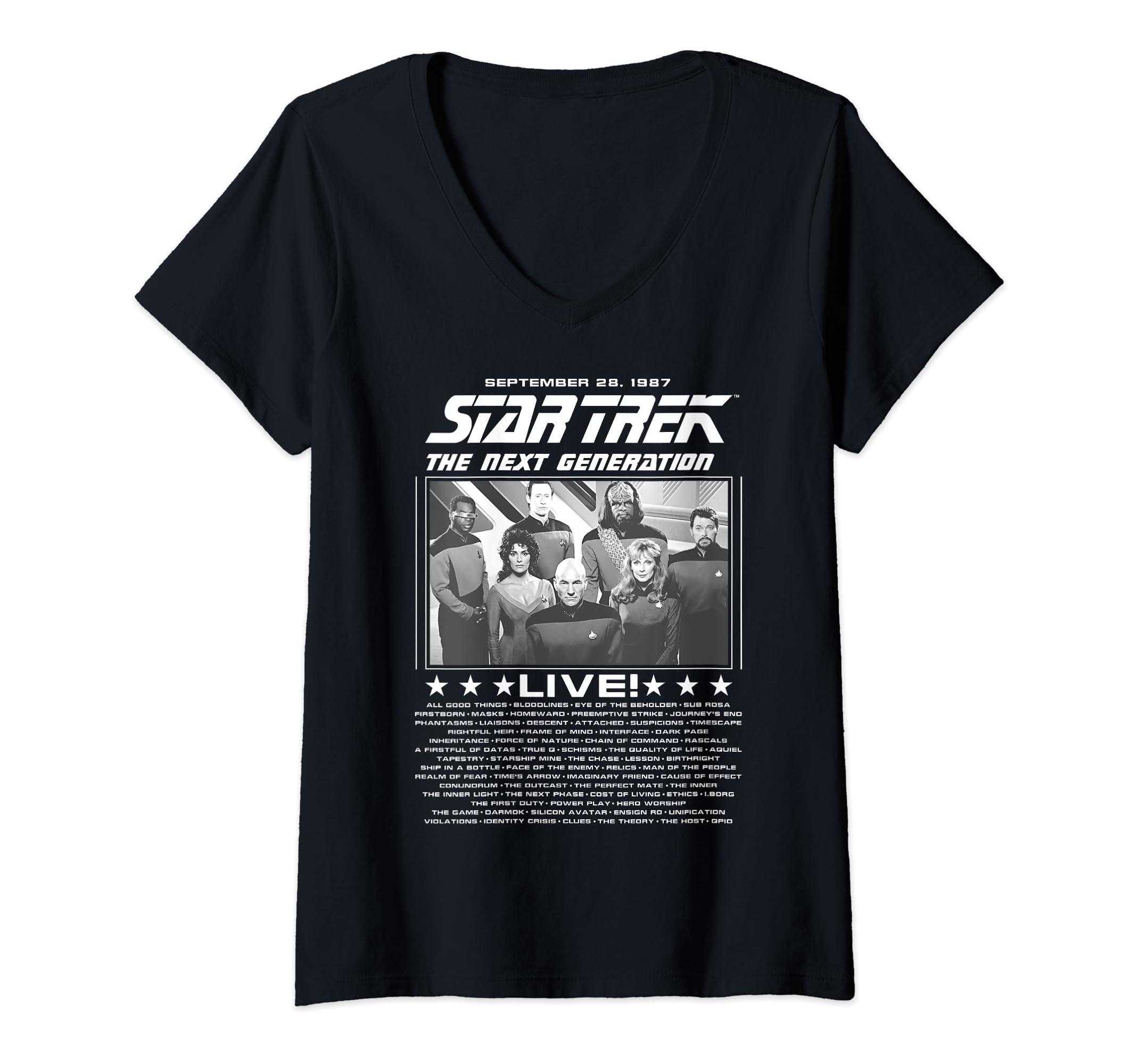 Star TrekThe Next Generation Group Shot Live Poster V-Neck T-Shirt
