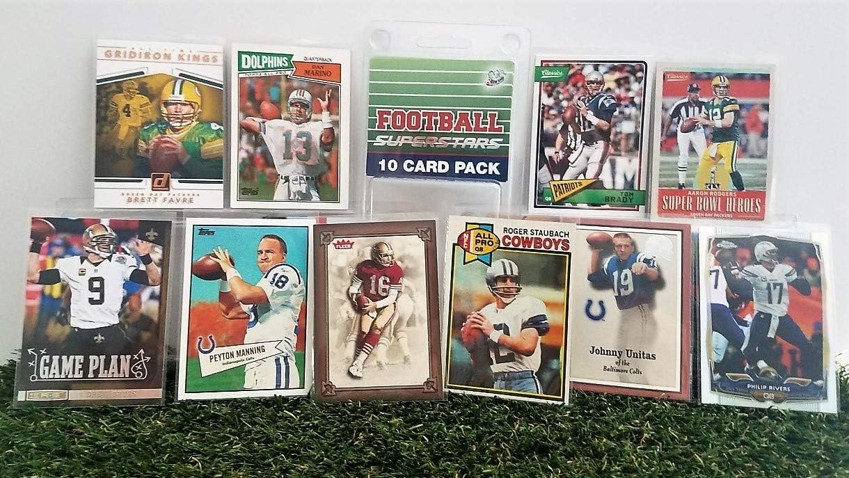10 card pack NFL football superstar Quarterbacks starter kit includes