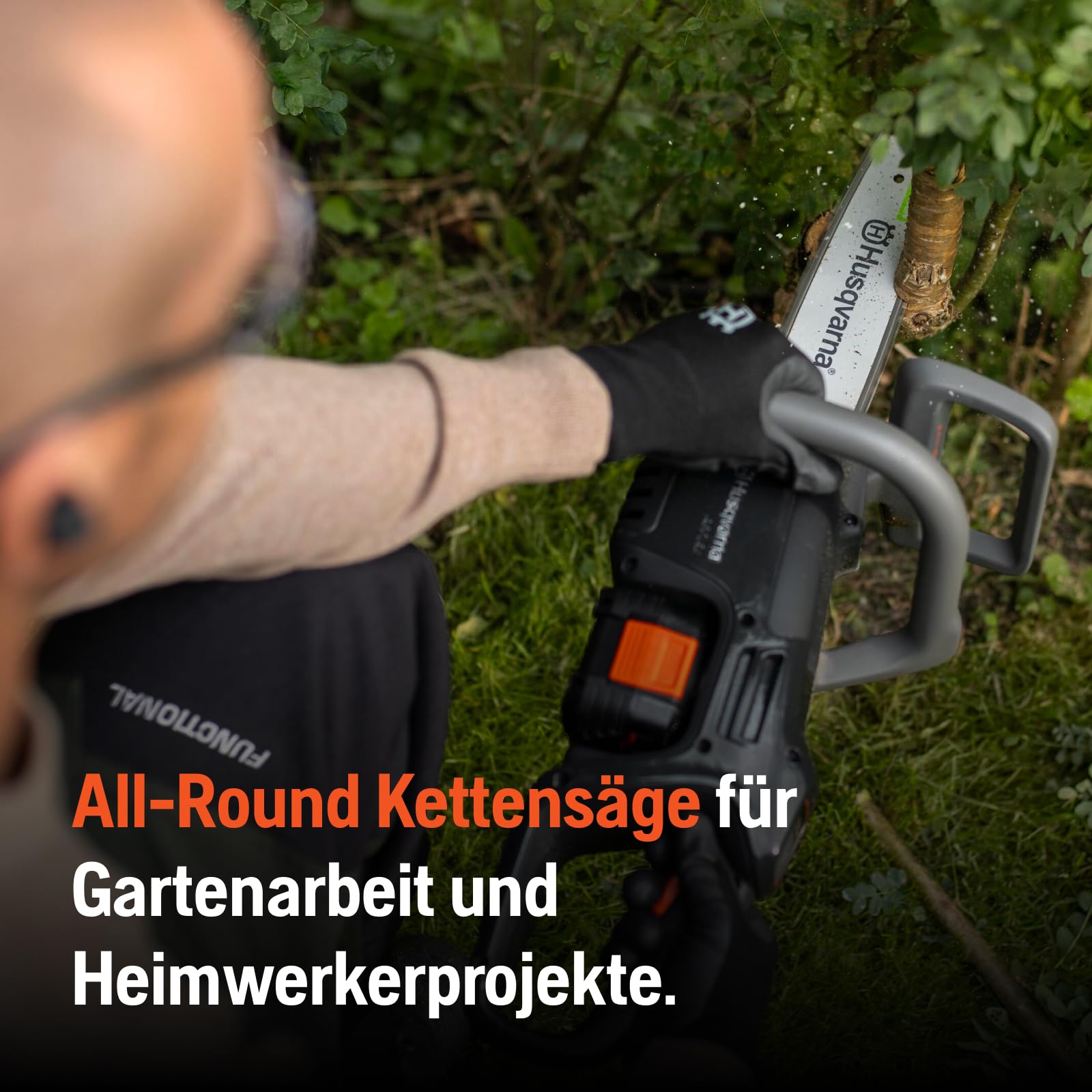 Husqvarna Akku-Kettensäge C15X-P4A 18V inkl. B72 Akku und Ladegerät | Für präzise Schnitte dank feiner Kette und hoher Schnittgeschwindigkeit