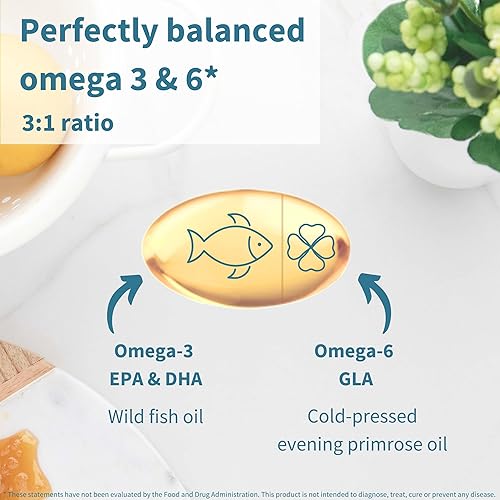 Miniatura 3 de Pharmepa Complete EPA DHA rTG Omega 3 1000 mg aceite de pescado de alta potencia más aceite de onagra Omega 6 GLA sabor a limón 30 porciones