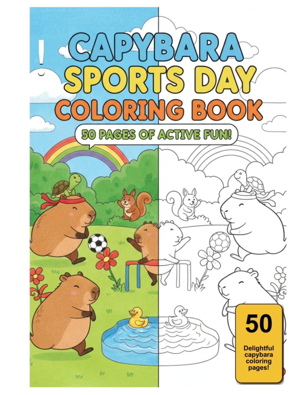 Capybara Sports Day Coloring Book: 50 Pages of Active Fun!