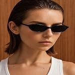 Retro Oval Cat Eye Sunglasses for Women 90s Trendy Small Lightweight Y2k Narrow Sunnies Cateye UV400 Sun Glasses 8057