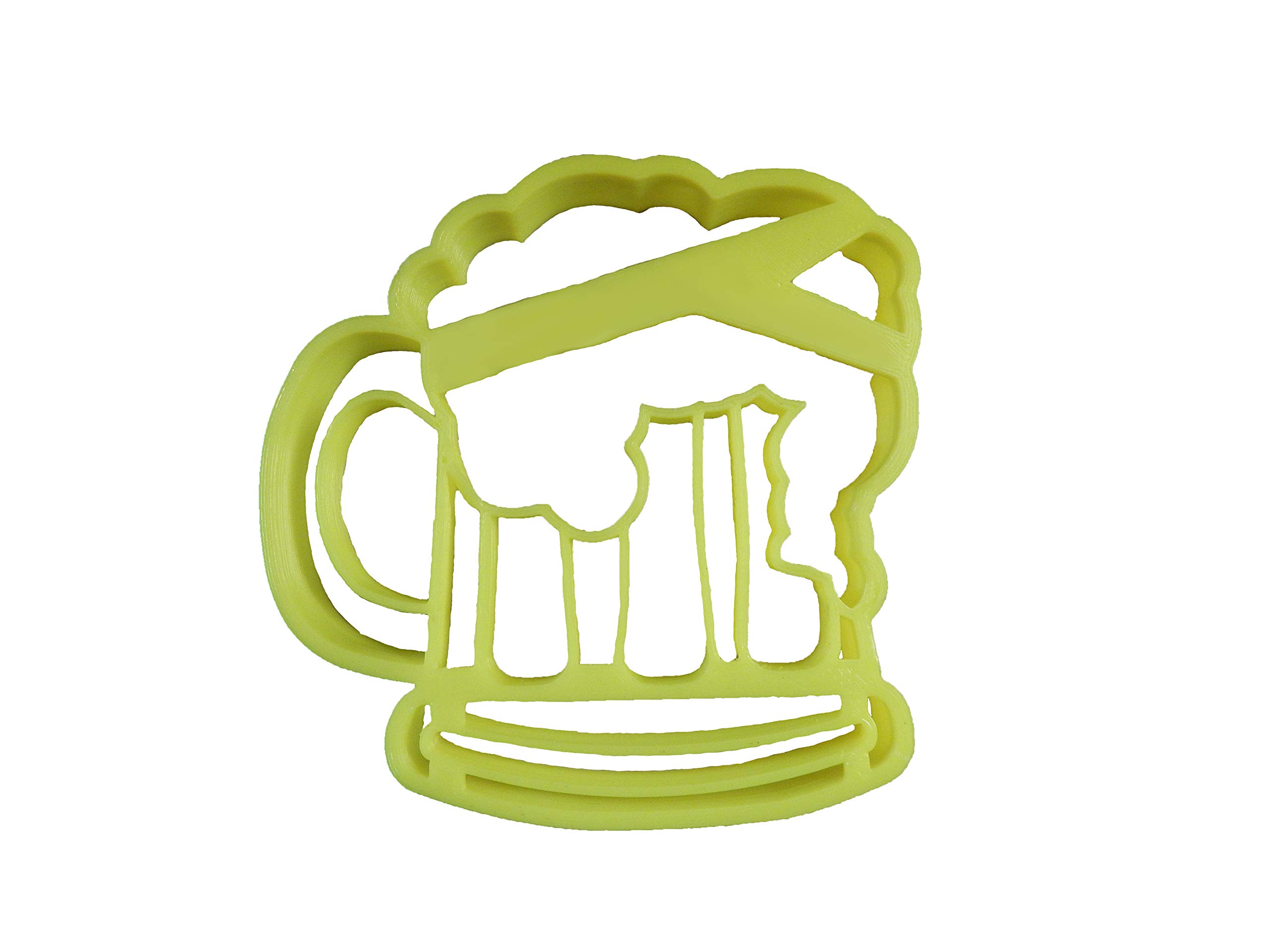 BEER MUG WITH FOAM CUP ALCOHOLIC BEVERAGE SODA POP ROOT BEER GLASS BAR FROSTY FROTHY ALCOHOL ALE STOUT DRAFT COOKIE CUTTER BAKING TOOL USA PR2318