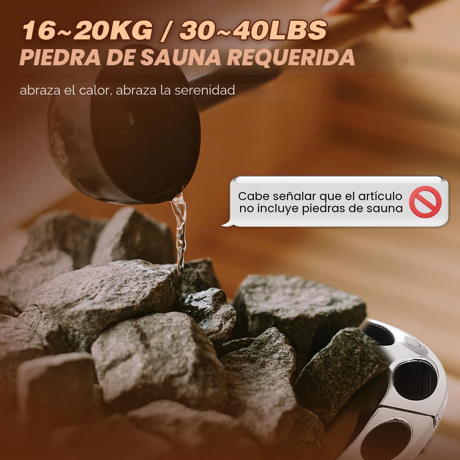 Mxmoonant 6KW Calentador de Sauna, Control de Pantalla Digital, para Casa, Hotel, Spa, Max 9 m³, con Higrotermógrafo Sauna