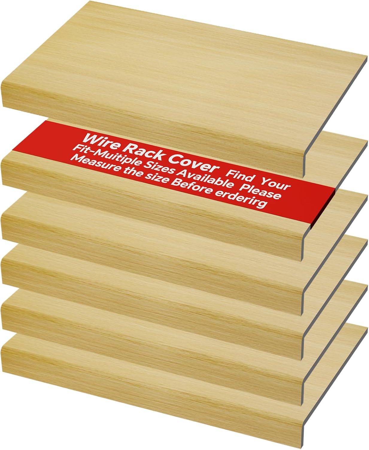 6-Pack Wire Rack Covers for Shelves - Imitation Wood-Look 30x16, Wire Rack Covers for Pantry, Closet, Shelfs Liner for Kitchen, Wood Shelf Cover Wire Shelving,Easy Install (Oak Color)