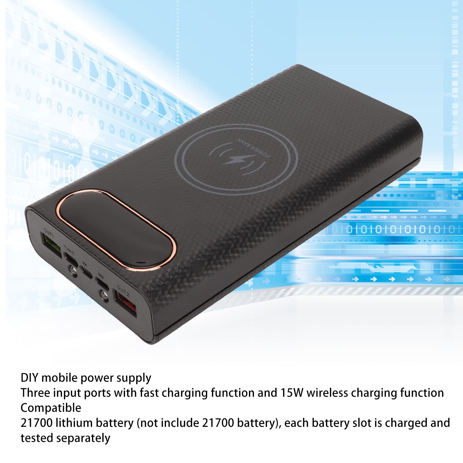 Casse Batterie 21700 DIY 6PC per Power Bank 15W Carica Wirelessly - Dettaglio