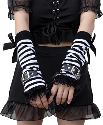 Sup-Coente Goth Arm Warmers Y2K Arm Sleeves Fingerless Gloves