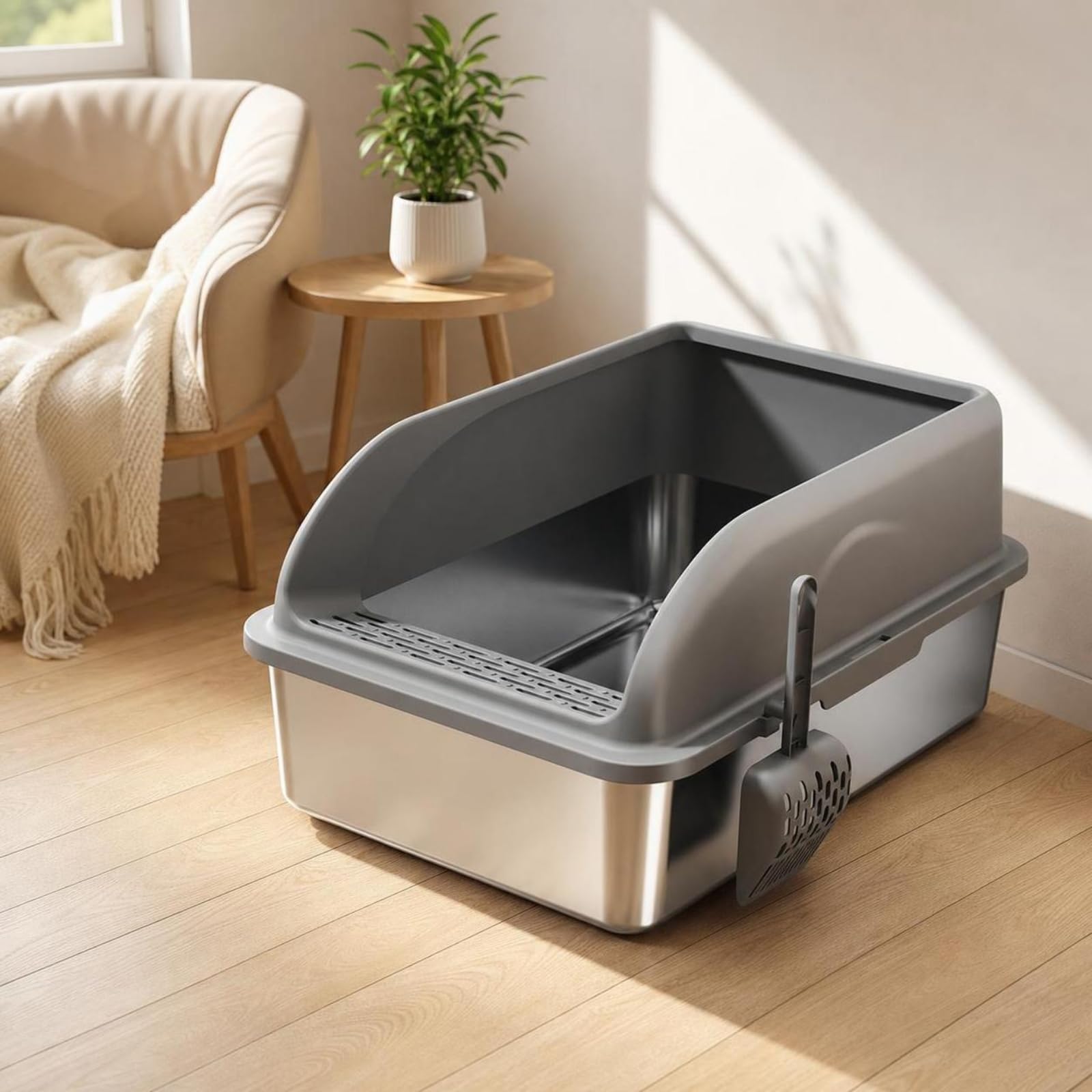 Lettiera in Acciaio Inox Antiaderente