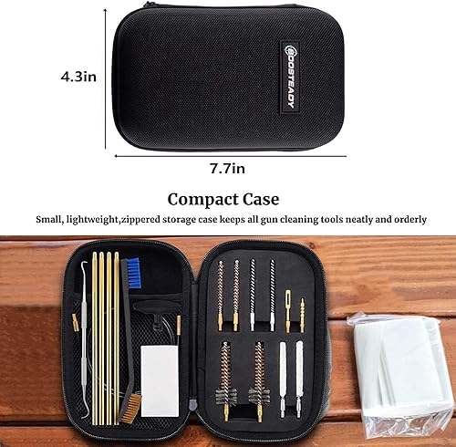Miniatura 4 de BOOSTEADY Kit de limpieza de pistola .22 Kit de limpieza con cepillos de cámara de orificios, varilla de limpieza de latón en estuche compacto