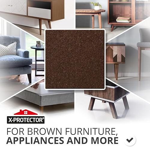 Miniatura 8 de X-PROTECTOR Almohadillas de fieltro para muebles, 48 unidades de 1 pulgada, almohadillas de fieltro para suelo, almohadillas de fieltro para patas