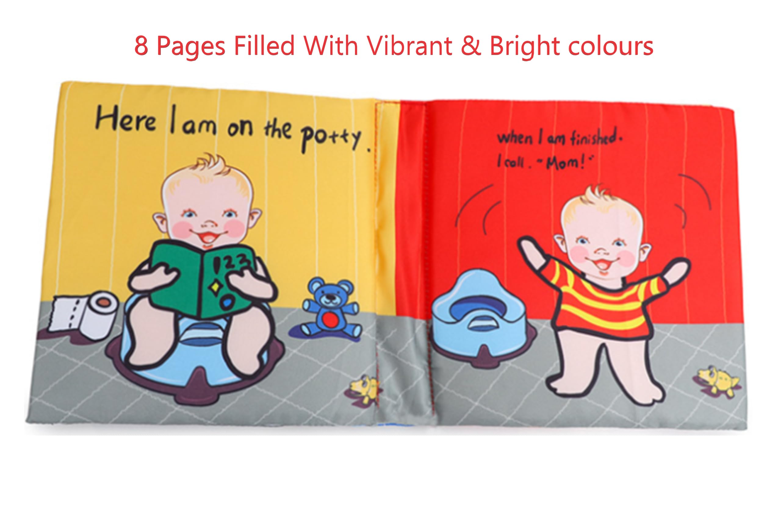 LLika My Quiet Book for Toddlers 1-3 - Cloth Books for Babies 6-12 Month Old. Sensory Books for Babies 6-12 Months. Newborn Toys Touch and Feel Books for 6 Months Old. Busy Book (Potty time) 1