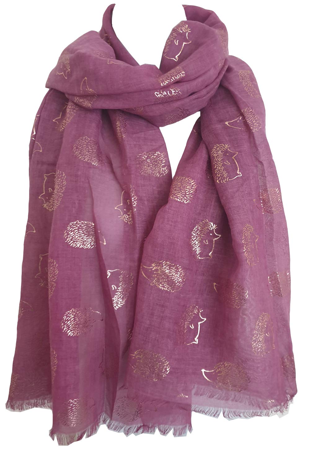 Glamlondon Women's Purple Light Hedgehogs Print Scarf (Purple Light)