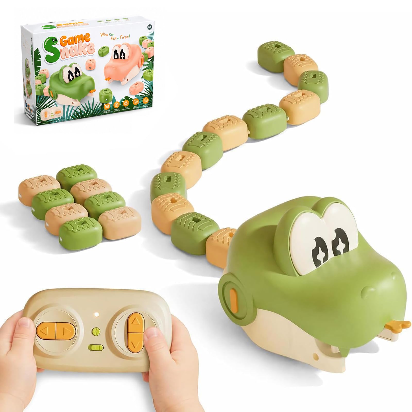 Baomaeyea Magnetic Snake Game Toy,Remote Control with Lights & Sounds