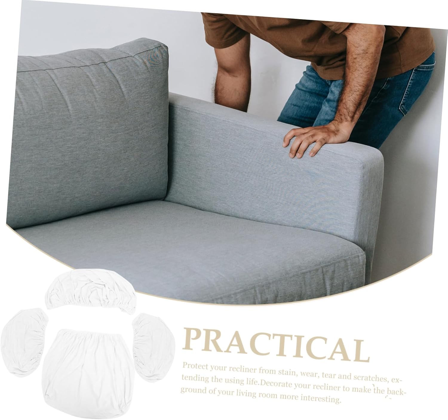 High Elastic Solid Color Recliner Cover Thickened Super Soft Velvet Protector for Small Recliner Chairs Stretch Slipcover for Home Use