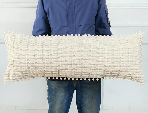 PANOD Extra Long Lumbar Pillow Cover 14x36 Boho, Super Soft