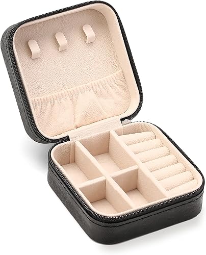 Joyero de viaje, mini cajas de viaje portátiles para joyas, pequeño organizador de joyas para anillos, aretes, colgantes, relojes, collares, lápices