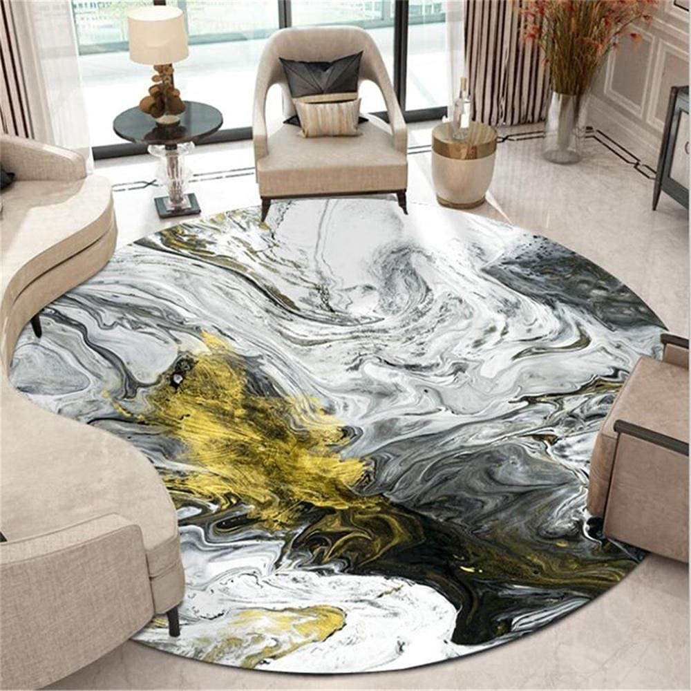 Tapis doux encre dégradé rond abstrait moderne pour chaise et canapé