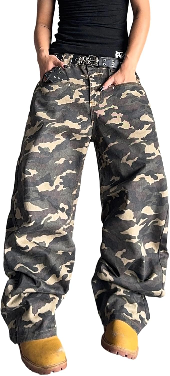 Mens Streetwear Hip Hop Baggy Jeans Wide Leg Skater Denim Pants Loose Long Trousers