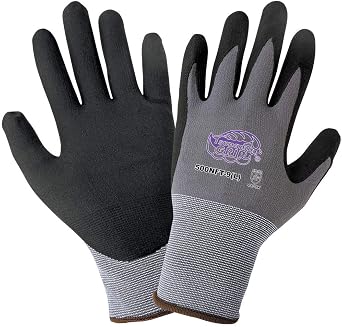 Global Glove Tsunami Grip New Foam Technology Nitrile Coated Gloves - Large - Case of 72 Pairs, Gray/Black 500NFT.09