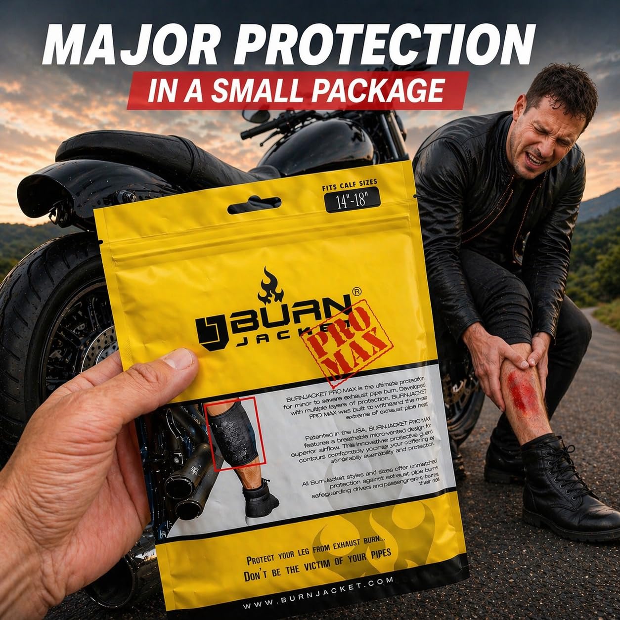BurnJacket - Protector de pierna para tubo de escape de motocicleta