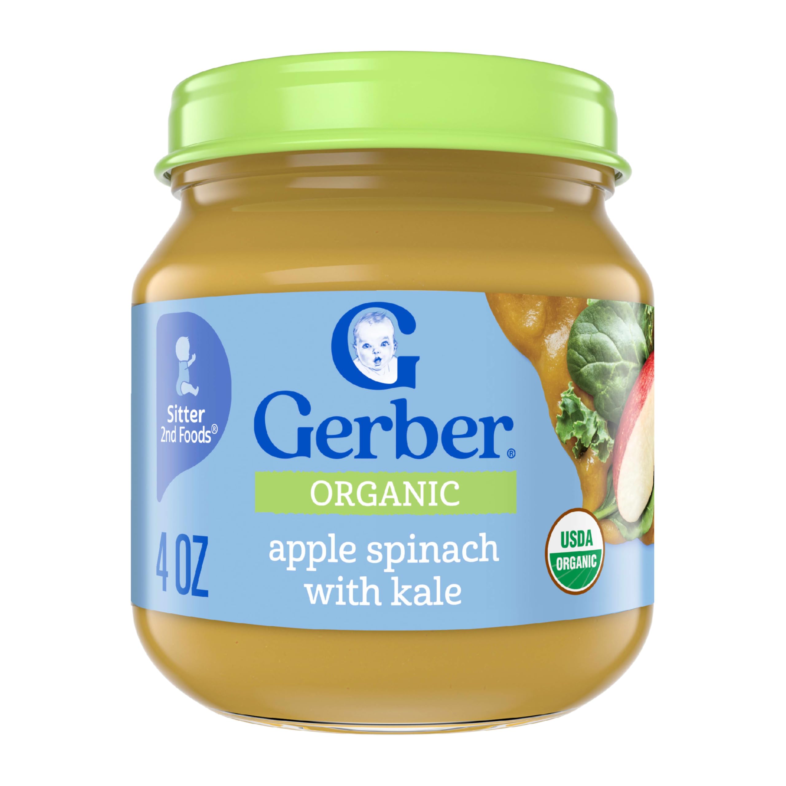 Organic Apple Spinach with Kale, 4 oz, large