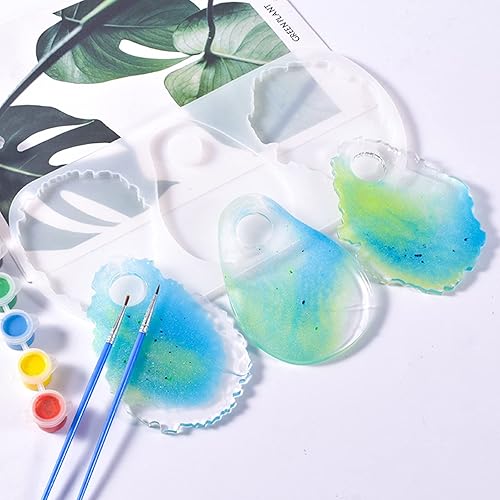 Miniatura 5 de Crystal Epoxy Resin Abrasive Irregular Lace Big Tag Pendant Silicone Mold Liquid Palette Palette Silicone