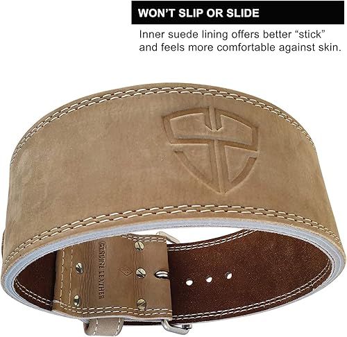 Miniatura 3 de Steel Sweat Cinturón de levantamiento de pesas 4 pulgadas de ancho por 0.394 in Cinturón de levantamiento de pesas de una sola punta que es