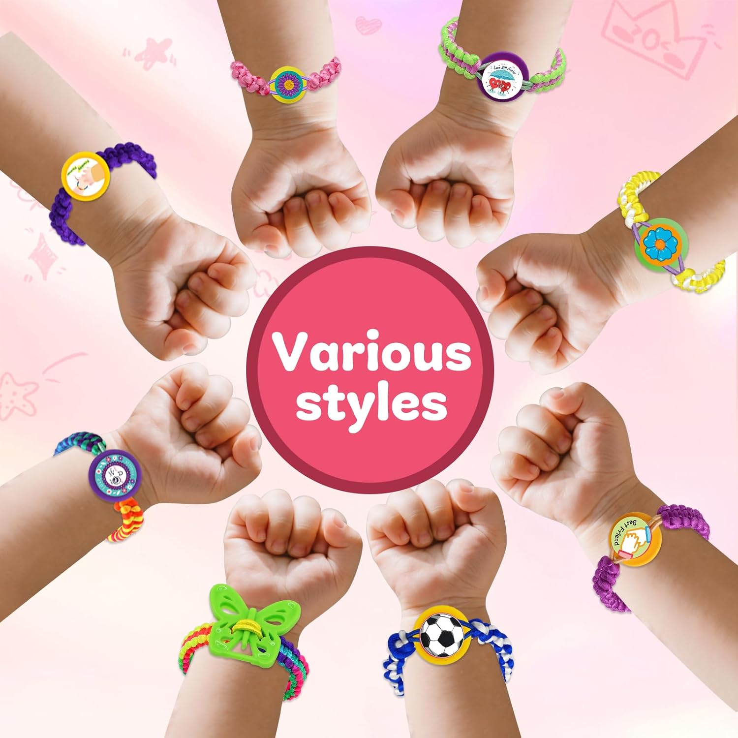 Suu66 Friendship Bracelet Making Kit for Kids Girls 6-12 Years Old - DIY Craft Kit for Bracelets, Headbands, Keychains, Creative Birthday Gifts (Yellow)