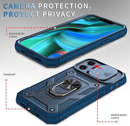 Miniatura 10 de Funda para iPhone 13 PRO, Funda de teléfono con soporte de anillo de rotación para Apple iPhone 13 PRO - Negro