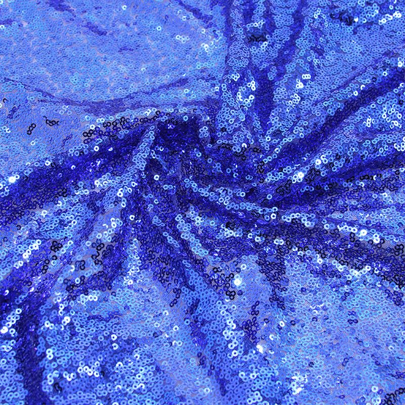 50 * 130CM Sequin Fabric Navy Blue Sequin Glitter Polyester Mesh Fabric for Glitter Clothes