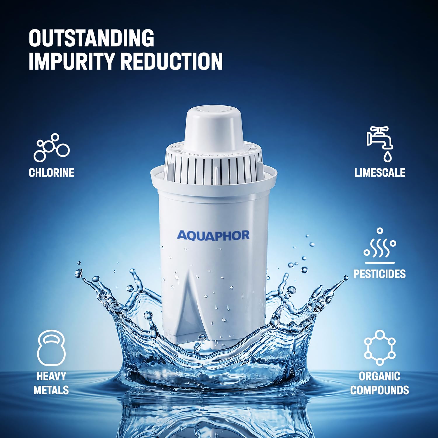 Amazon | Aquaphor水フィルターb100 – 15ピッチャーカートリッジ、4