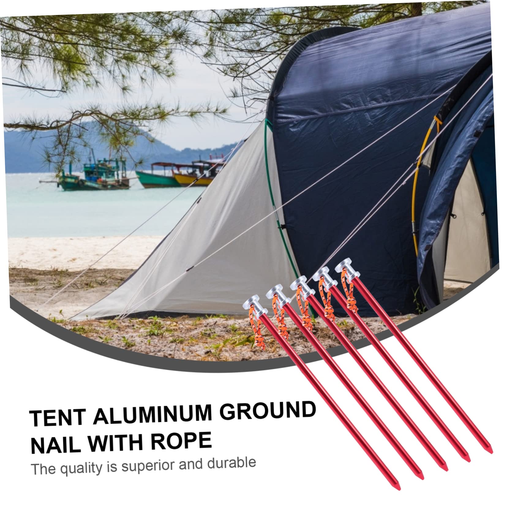 5pcs piquets de tente tente de randonnée tentes de plage piquets de tente tente de piquet de camping pour clous de tente de camping pointes de camping tentes de camping piquets de sol rouge accessoi