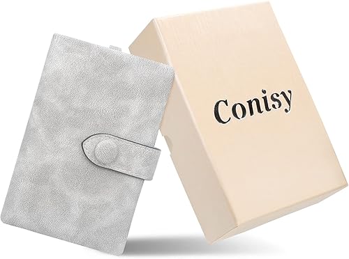 Miniatura 6 de CONISY Billeteras pequeñas de pulsera para mujer, billetera de cuero plegable RFID con ventana de identificación y cremallera Small, Bifold, RFID