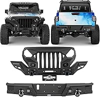 Vista 1 de Hooke Road Mad Max Kit de parachoques delantero (con alas) y parachoques trasero para camioneta Jeep Gladiator JT 2020 2021 2022 2023 2024 2025