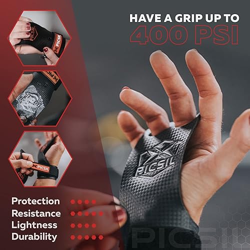 Miniatura 5 de PICSIL - RX Grips  Puños sintéticos para entrenamiento y gimnasia  Fibra de carbono ultra resistente para entrenamiento cruzado  Ayuda a prevenir