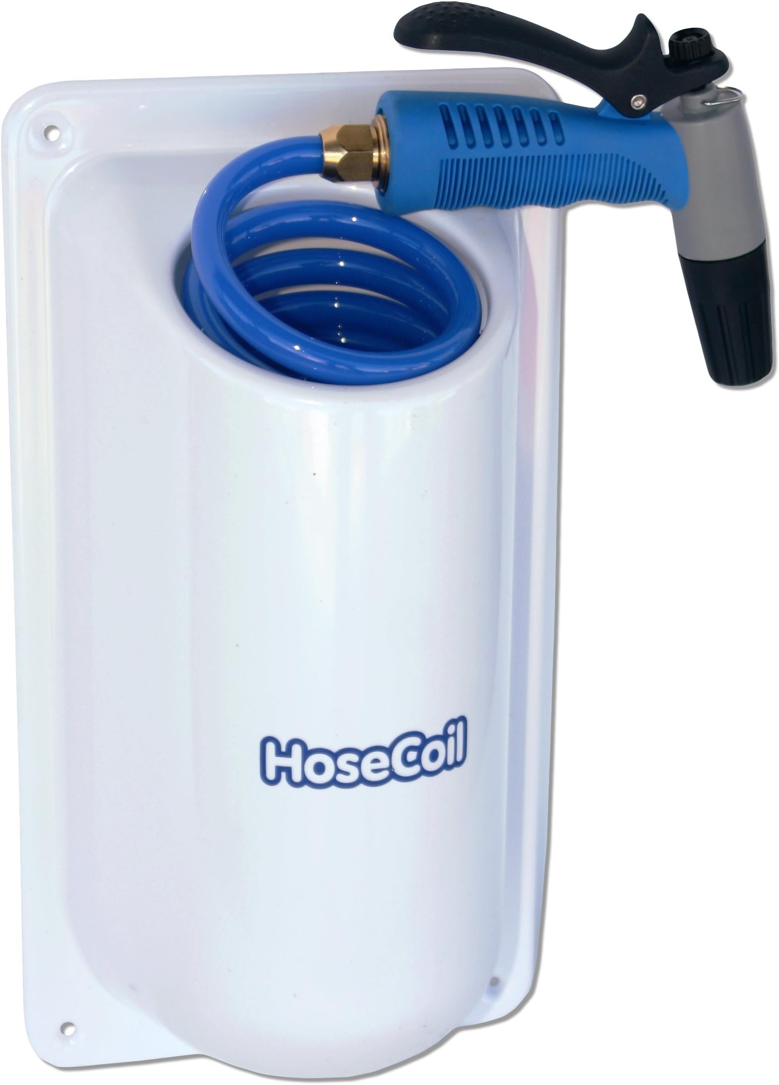 HoseCoil Side Mount Enclosure with 15' High Performance RV, Boat and Garden Hose