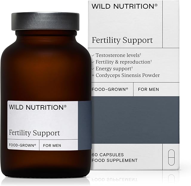 WILD NUTRITION Food Grown® Mens Fertility Supplements | Support Sperm Health, Antioxidant Support, Immune Support | Fertility Support for Men | 60 Capsules