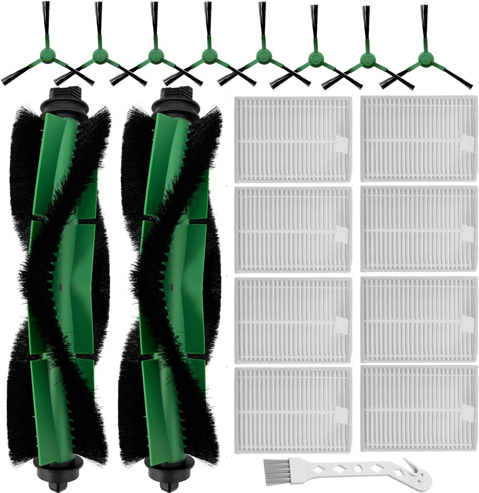 Kit di 12 accessori per aspirapolvere Irobot Roomba Combo Essential Y0110 Y0112 Y0140 Q0120 Q0520, 1 spazzola a rullo, 2 filtri HEPA, 4 tamponi mocio, 4 spazzole laterali, 1 spazzola per la