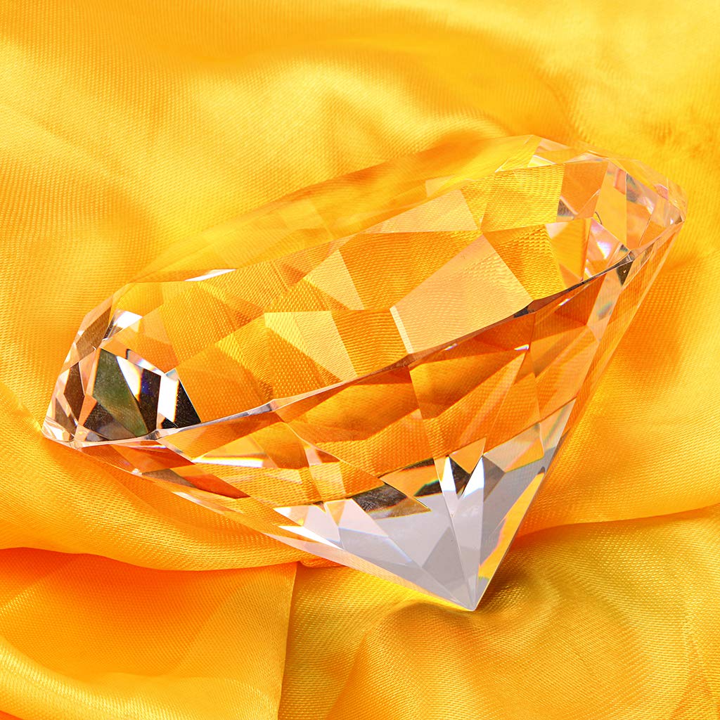 IGNPION Diamant en Verre Cristal Diamant Claire pour Photographie, Presse-Papier,Décoration (100mm)