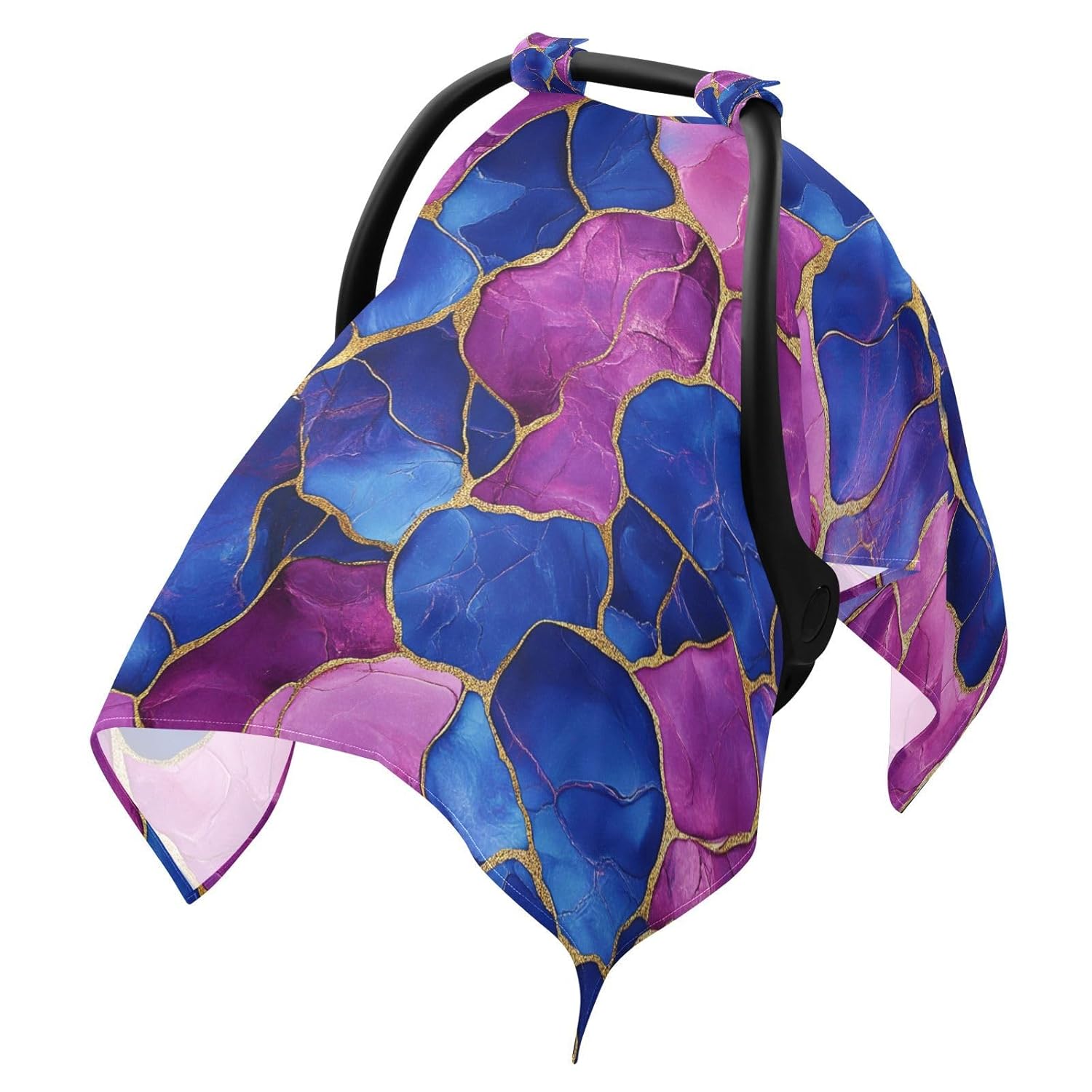 Baby Stroller Sun Cover UV Protection Car Seat Net Cover,Travel Accessories Marble Royal Blue Hot Pastel