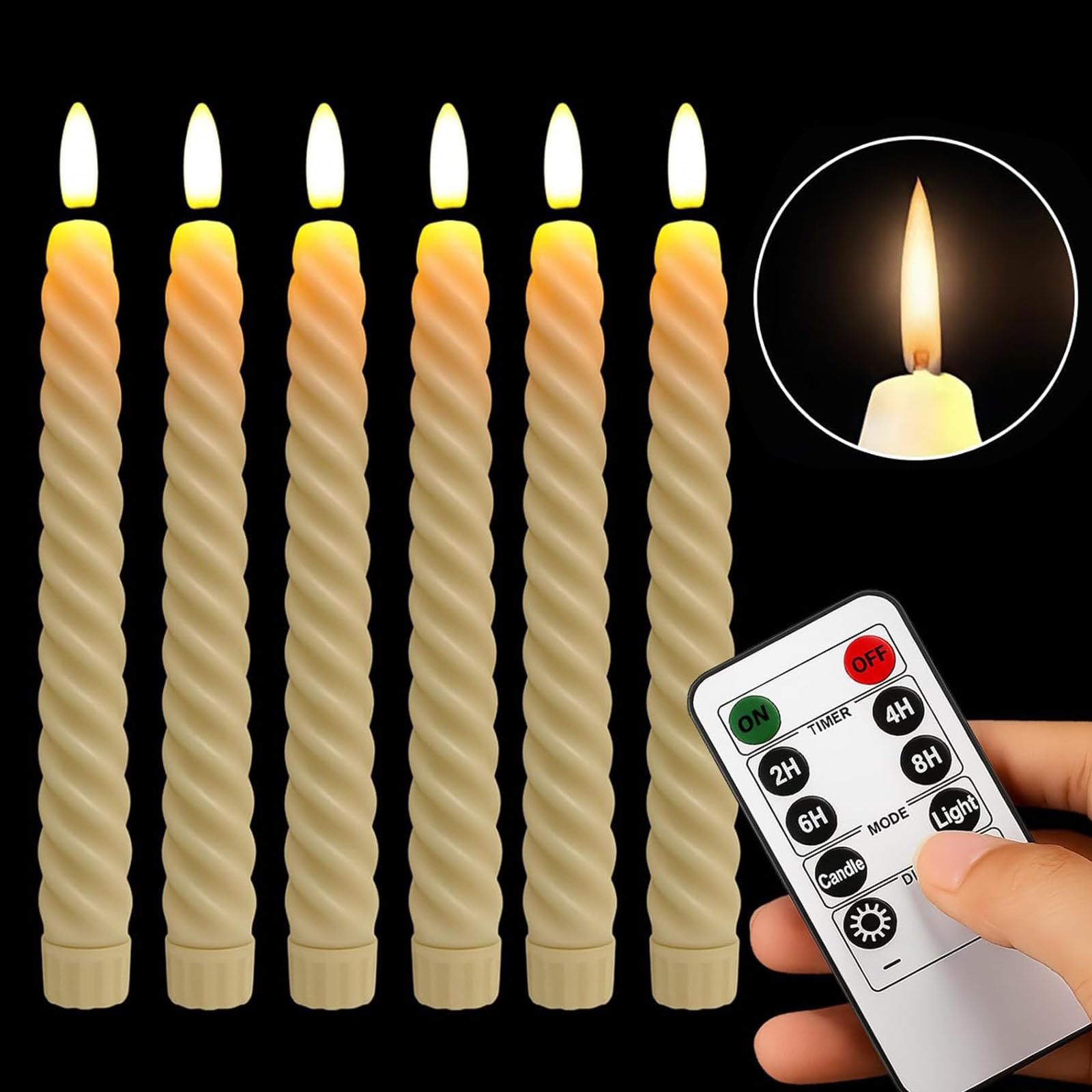 Velas falsas artificiales sin llama para una decoración de mesa segura y sin cera 6