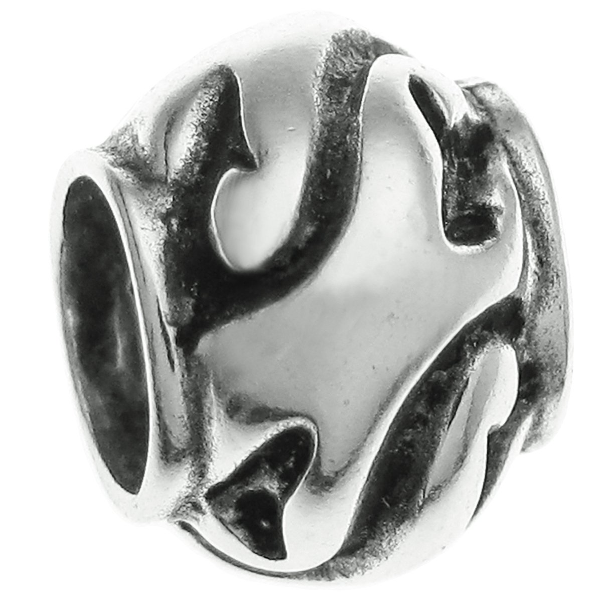 Sterling Silver Swirl fiore stile europeo Bead charm