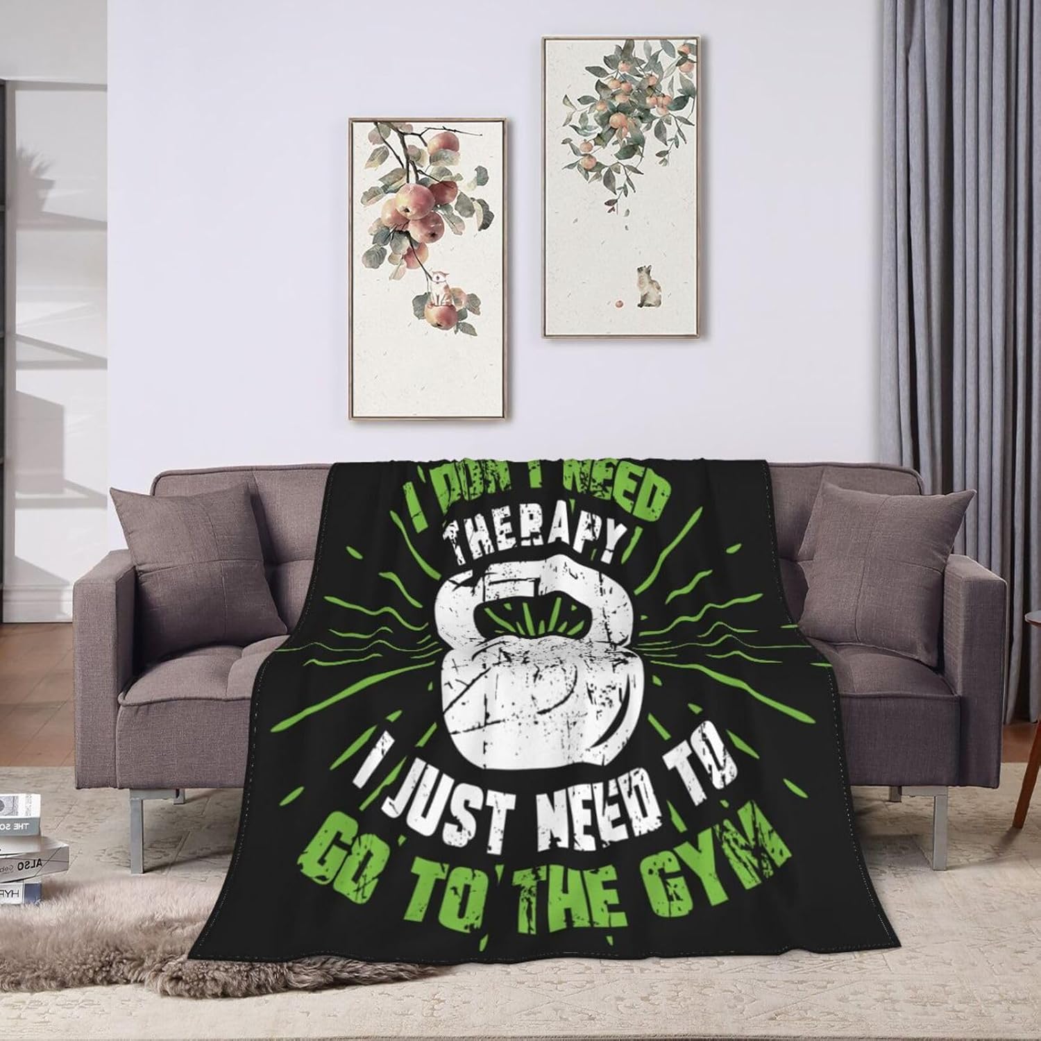 I Don T Need Therapy I Just Need to Go to The Gym Throw Blanket for Couch Bed Sofa Throw Blanket for Men Women 80"x60" Blankets